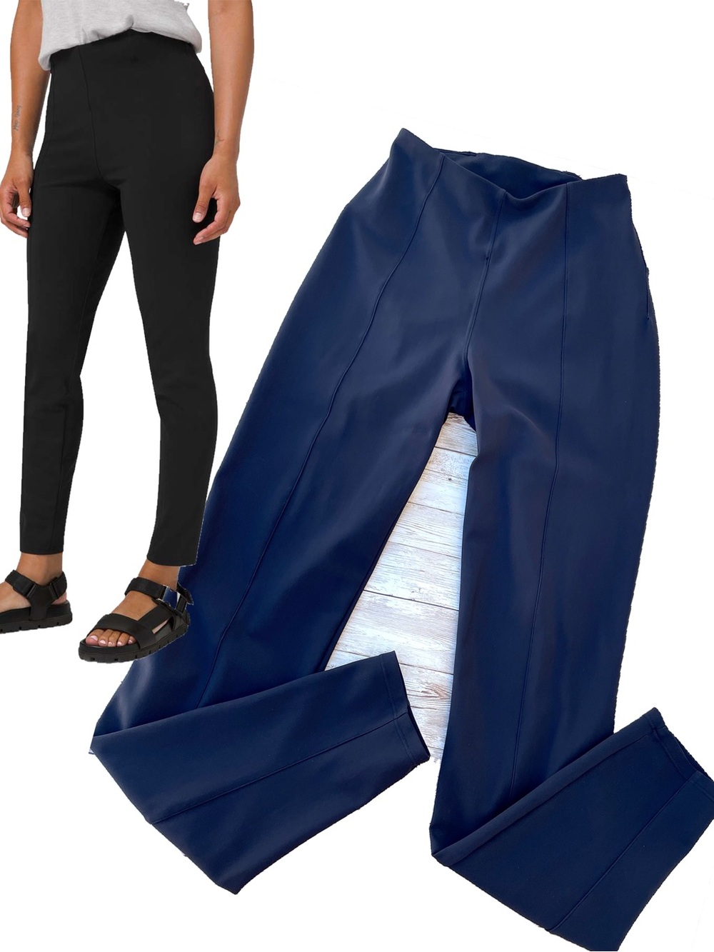 Lululemon Black Trousers Here to There Stretch High Rise 7/8 Travel Pants Sz 2